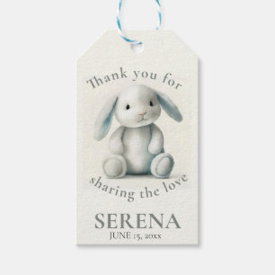 Muted Stuffed Bunny BABY SHOWER Gift Tags