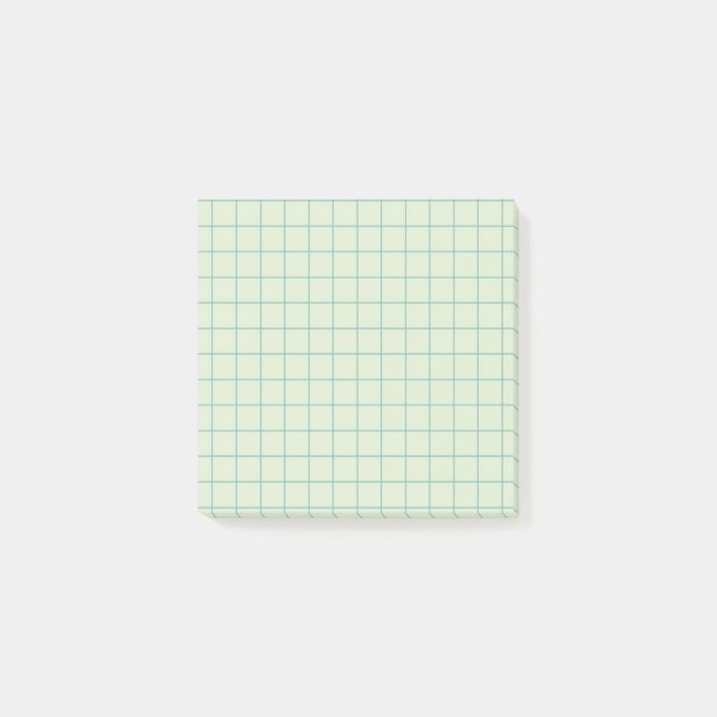 Muted Teal Chequered Pattern Calm Grid Design  Post-it Notes (Front)