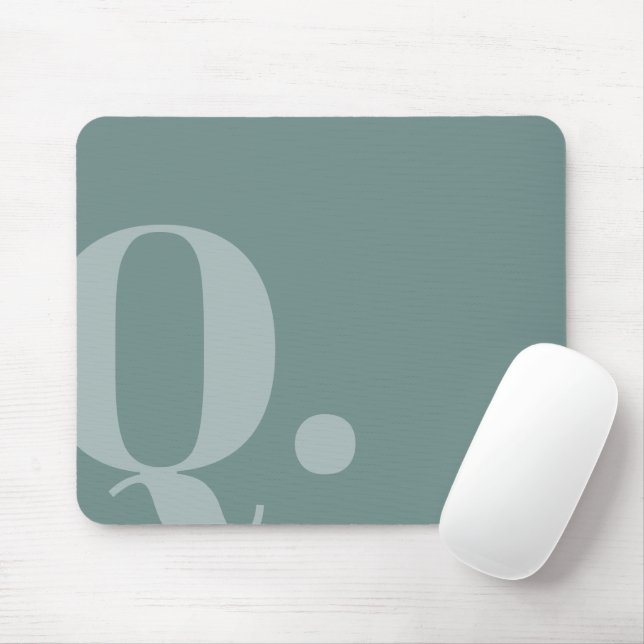 Muted Teal Letterform Mouse Mat (With Mouse)