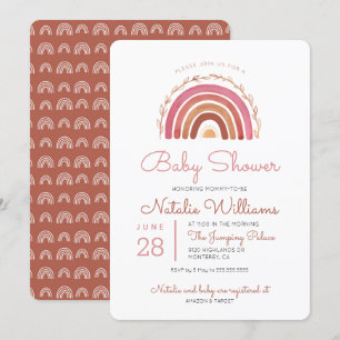 Muted Tones Boho Rainbow Baby Shower Invitation