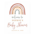 Muted Tones Boho Rainbow Baby Shower Welcome Sign