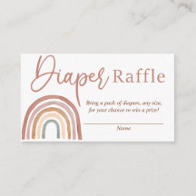 Muted Tones Boho Rainbow Diaper Raffle Card