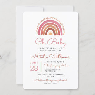 Muted Tones Boho Rainbow Oh Baby Shower Invitation