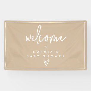 Muted Tones Minimalist Boho Baby Shower Welcome Banner