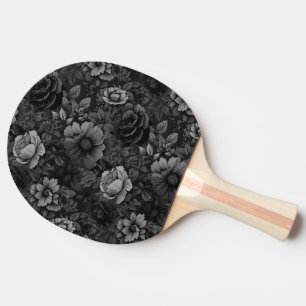 Muted Tones of Grey Floral  Ping Pong Paddle