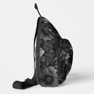 Muted Tones of Grey Floral  Sling Bag