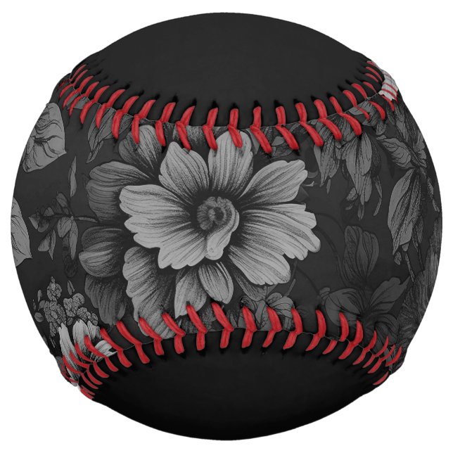 Muted Tones of Grey Floral  Softball (Front)