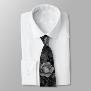 Muted Tones of Grey Floral Tie