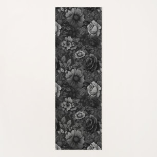 Muted Tones of Grey Floral  Yoga Mat