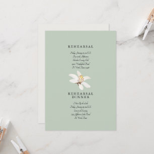 Muted Tropical Foliage Wedding Sage Rehearsal  Invitation