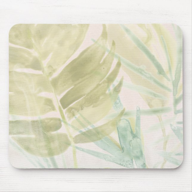 Muted Tropical Leaves Mouse Mat (Front)
