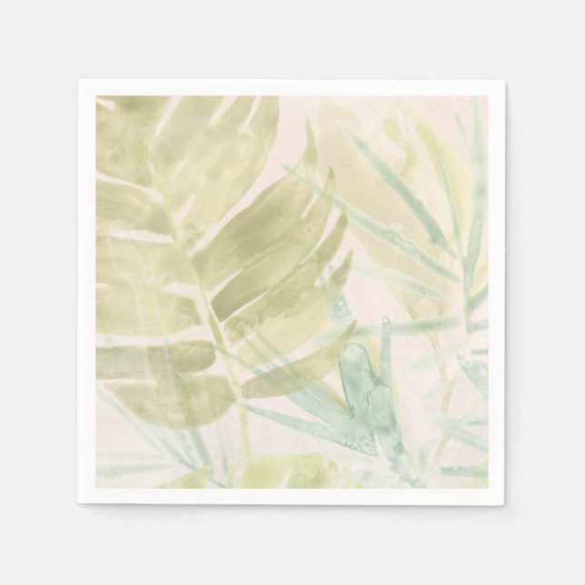 Muted Tropical Leaves Napkin (Front)