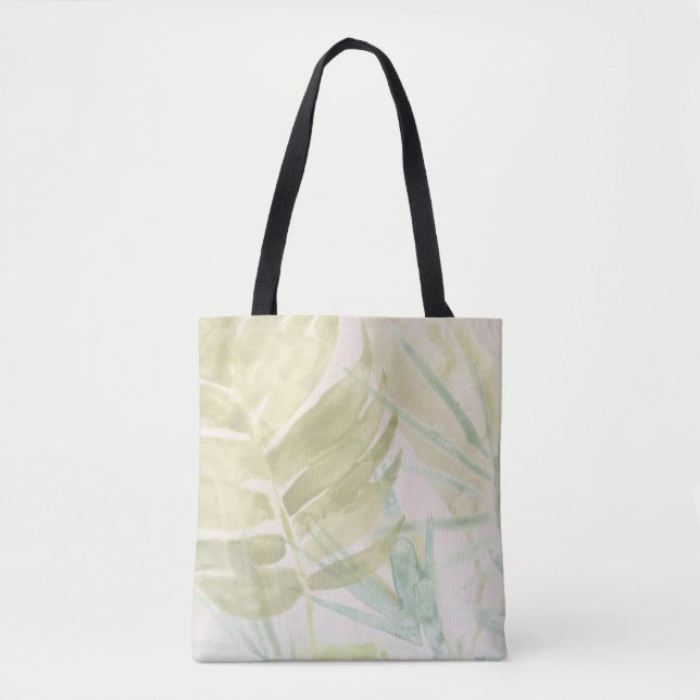 Muted Tropical Leaves Tote Bag (Front)