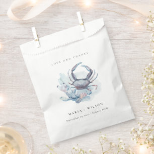 Muted Underwater Crab Coral Nautical Wedding Favour Bags