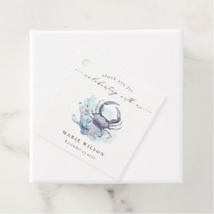 Muted Underwater Crab Coral Nautical Wedding Favour Tags