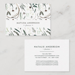 Muted watercolor floral florist elegant stylish business card