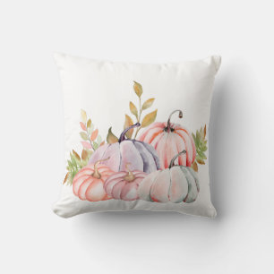 Muted watercolor Pumpkin Pillow