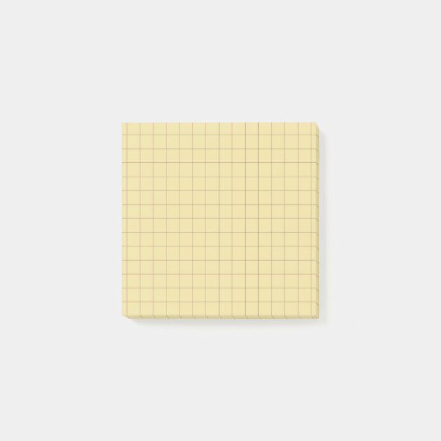 Muted Yellow Chequered Grid Minimalist Office  Post-it Notes (Front)