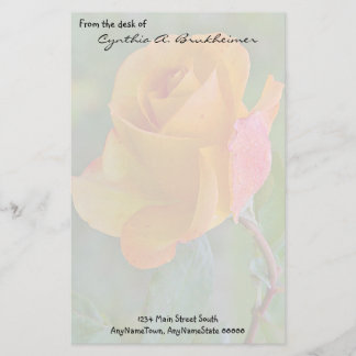 Muted Yellow Rose Personalised Stationery