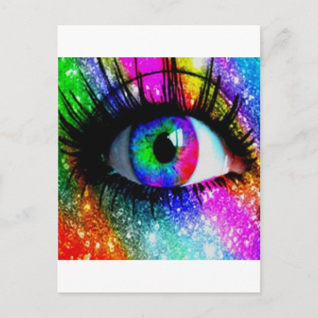 Muti coloured eye postcard (Front)