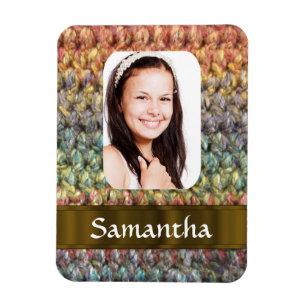 Muticolored wool photo template magnet