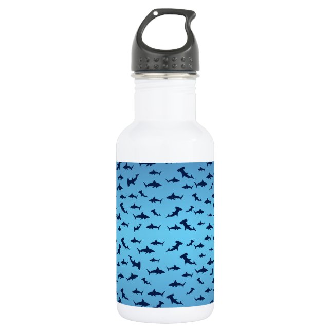 Mutilple Hammer Head Sharks 532 Ml Water Bottle (Front)