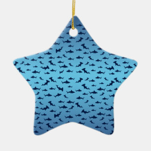 Mutilple Hammer Head Sharks Ceramic Tree Decoration