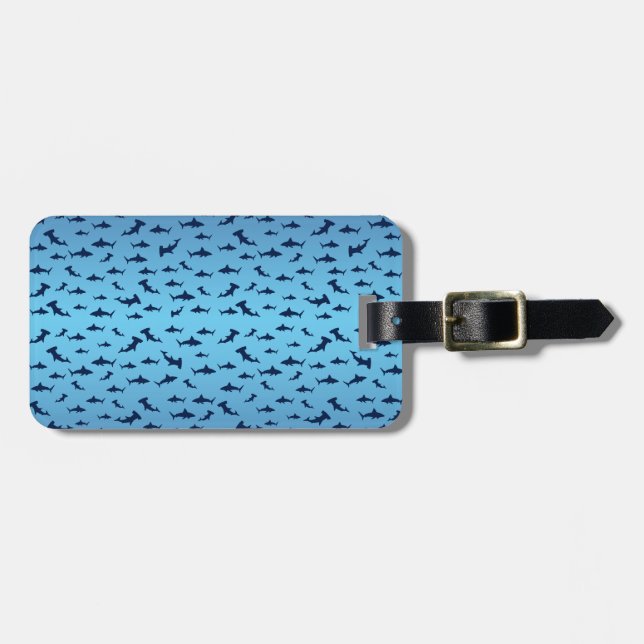 Mutilple Hammer Head Sharks Luggage Tag (Front Horizontal)