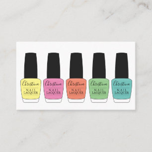Mutli Colour Nail Polish Bottles Business Card