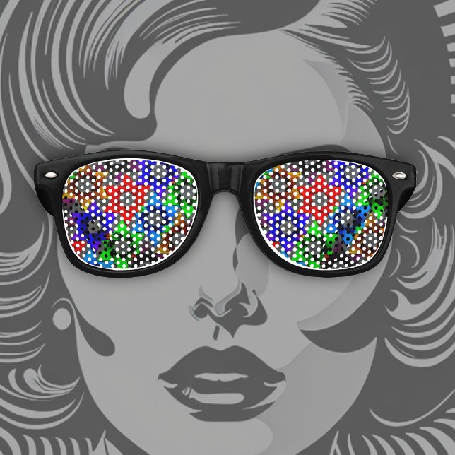 Mutli-Coloured Stars of David Bar Mitzvah Retro Sunglasses (Creator Uploaded)