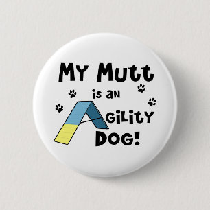 Mutt Agility Dog 6 Cm Round Badge