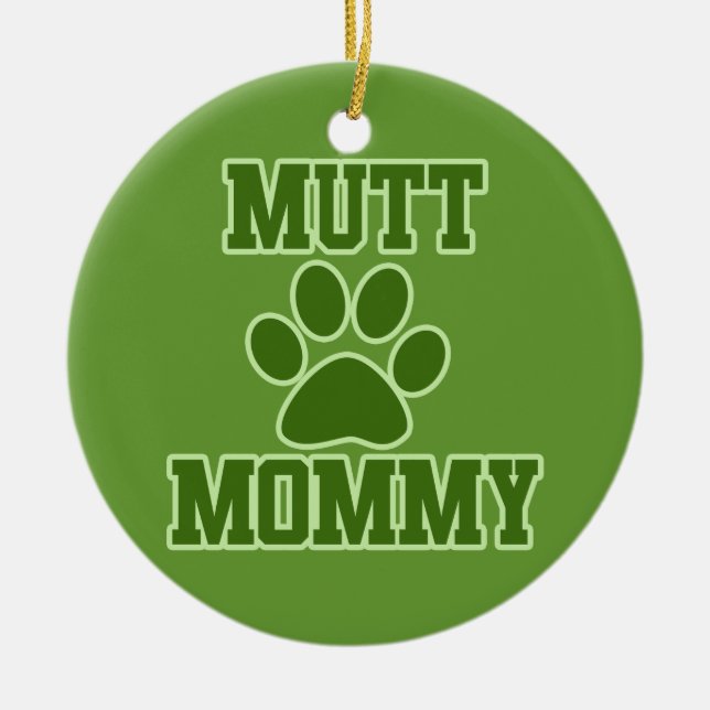 Mutt Mummy Ceramic Tree Decoration (Front)
