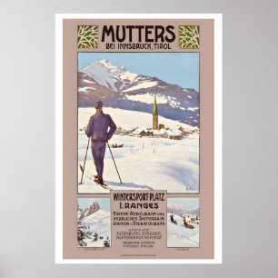 Mutters Innsbruck  Tirol Austria Winter Sports Poster