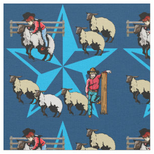Mutton Bustin Rodeo Western Fabric