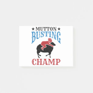 Mutton Busting Champ Sheep Riding Post-it Notes