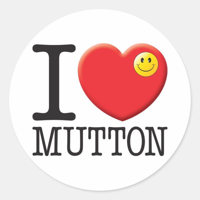 Mutton Classic Round Sticker (Front)