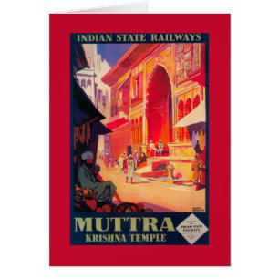 Muttra Krishna Temple Travel Poster