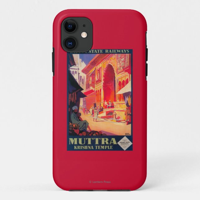 Muttra Krishna Temple Travel Poster Case-Mate iPhone Case (Back)