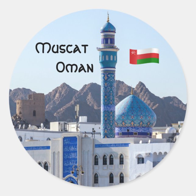 Muttrah Mosque - Muscat, Oman Classic Round Sticker (Front)