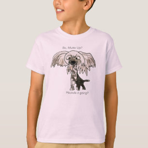 Mutts Up? Crested Chinese Cartoon Dog Kids Tshirt
