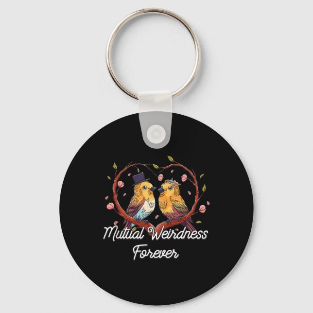 Mutual Weirdness Forever Wedding Nerd Bride And Gr Key Ring (Front)