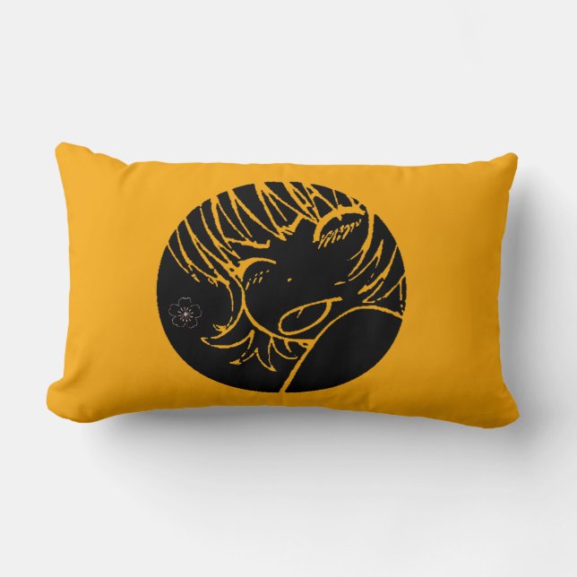 muuhh - cute anime waifu - kawaii >_< sakura lumbar cushion (Front)