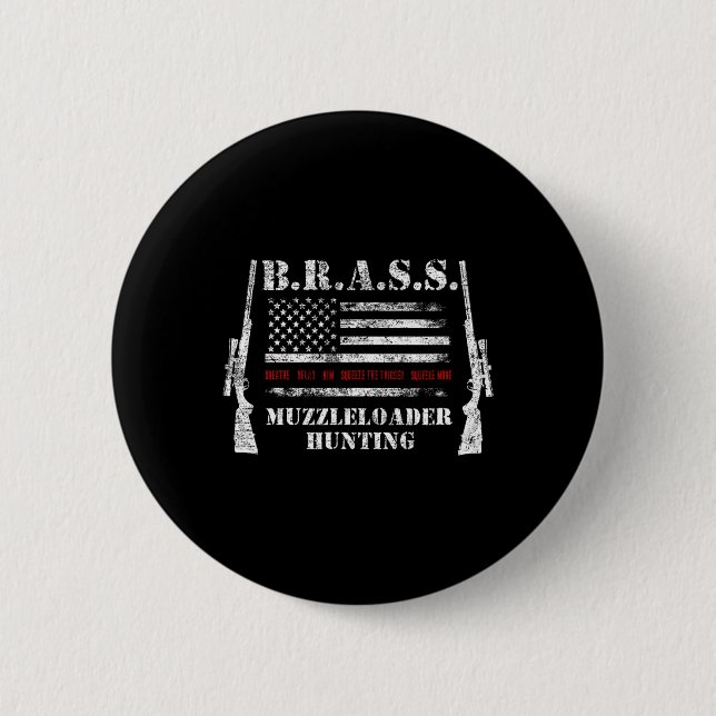 Muzzleloader Accessories Rifles Usa Flag Deer Fire 6 Cm Round Badge (Front)
