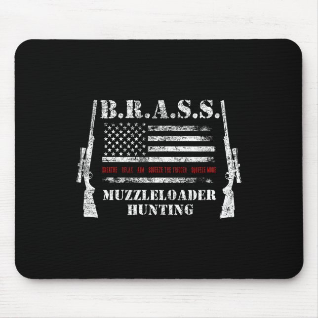 Muzzleloader Accessories Rifles Usa Flag Deer Fire Mouse Mat (Front)