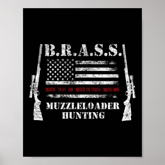 Muzzleloader Accessories Rifles Usa Flag Deer Fire Poster (Front)