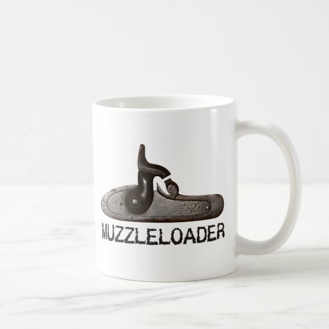 Muzzleloader breech & hammer, black powder rifle coffee mug (Right)