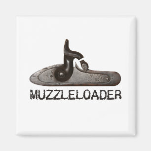 Muzzleloader breech & hammer, black powder rifle magnet