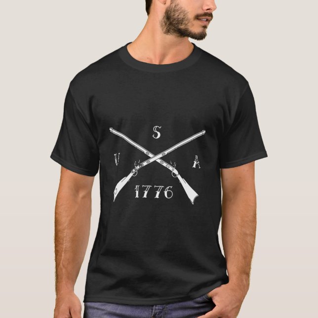 Muzzleloader Usa 1776 Flintlock Muzzleloading Rifl T-Shirt (Front)