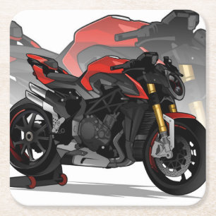 MV Agusta Brutale 1000RR with special background Square Paper Coaster