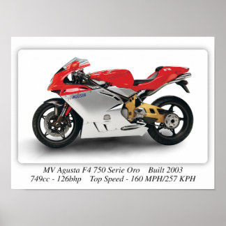 MV Agusta F4750 Serie Oro Motorcycle - A3 Size  Poster